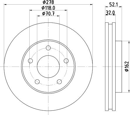 HELLA PAGID 8DD 355 106-011 - Disque de frein cwaw.fr