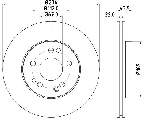 HELLA PAGID 8DD 355 122-182 - Disque de frein cwaw.fr