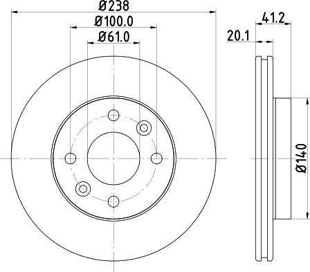 HELLA PAGID 8DD 355 101-261 - Disque de frein cwaw.fr