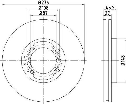 HELLA PAGID 8DD 355 108-511 - Disque de frein cwaw.fr