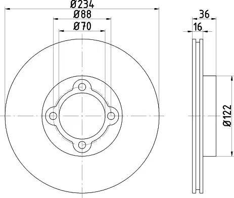 HELLA PAGID 8DD 355 108-661 - Disque de frein cwaw.fr