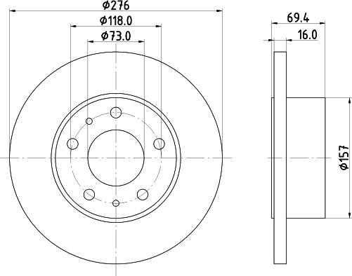 HELLA PAGID 8DD 355 107-411 - Disque de frein cwaw.fr