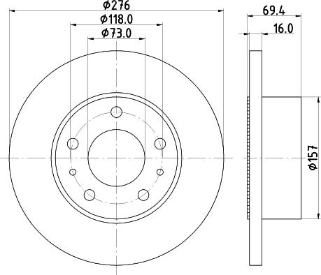 HELLA PAGID 8DD 355 107-421 - Disque de frein cwaw.fr