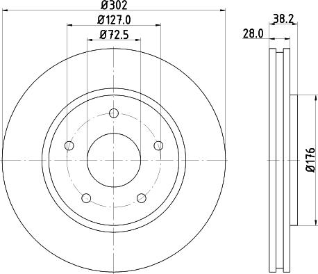 HELLA PAGID 8DD 355 129-011 - Disque de frein cwaw.fr