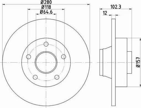 HELLA PAGID 8DD 355 111-011 - Disque de frein cwaw.fr