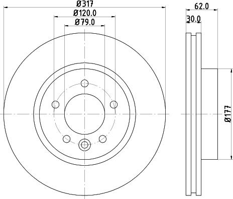 HELLA PAGID 8DD 355 118-642 - Disque de frein cwaw.fr