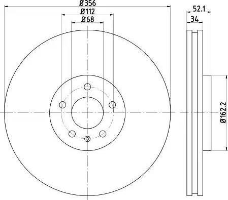 HELLA PAGID 8DD355118011 - Disque de frein cwaw.fr