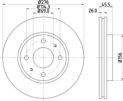 HELLA PAGID 8DD 355 133-951 - Disque de frein cwaw.fr