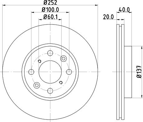 HELLA PAGID 8DD 355 112-981 - Disque de frein cwaw.fr