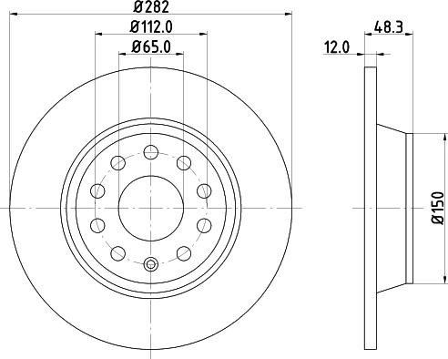 HELLA PAGID 8DD 355 124-281 - Disque de frein cwaw.fr