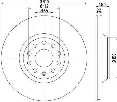 HELLA PAGID 8DD 355 112-111 - Disque de frein cwaw.fr