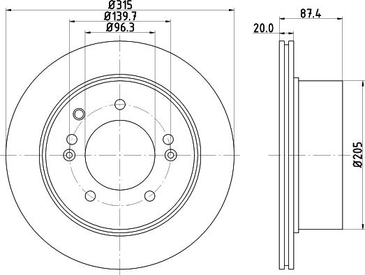 HELLA PAGID 8DD 355 112-821 - Disque de frein cwaw.fr