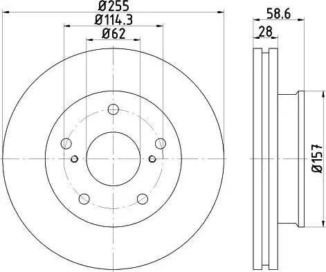 HELLA PAGID 8DD 355 117-001 - Disque de frein cwaw.fr