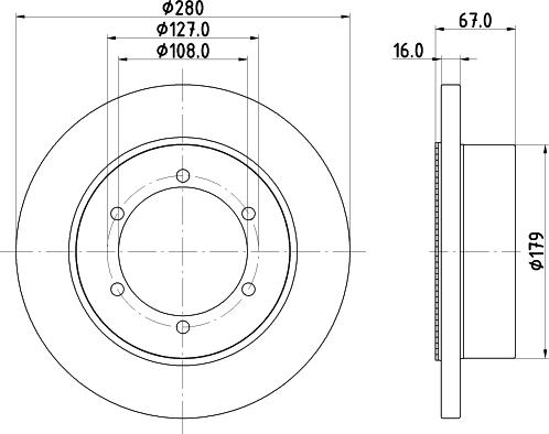 HELLA PAGID 8DD 355 134-881 - Disque de frein cwaw.fr