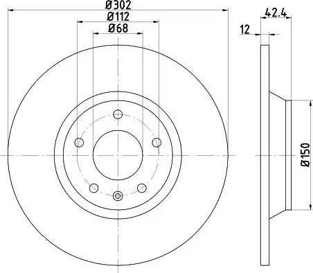 HELLA PAGID 8DD 355 117-841 - Disque de frein cwaw.fr