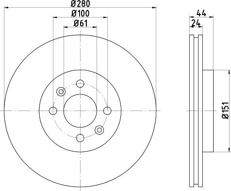 HELLA PAGID 8DD 355 124-951 - Disque de frein cwaw.fr