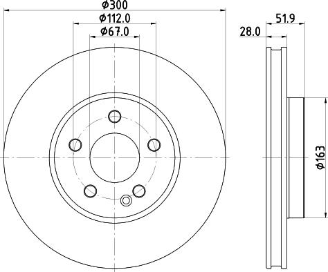 HELLA PAGID 8DD 355 126-511 - Disque de frein cwaw.fr