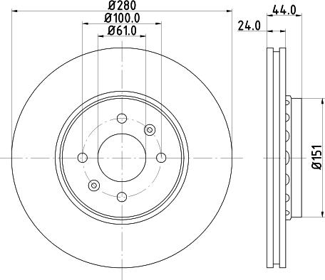 HELLA PAGID 8DD 355 126-811 - Disque de frein cwaw.fr