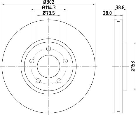 HELLA PAGID 8DD 355 127-671 - Disque de frein cwaw.fr