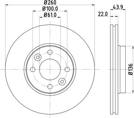 HELLA PAGID 8DD 355 127-881 - Disque de frein cwaw.fr