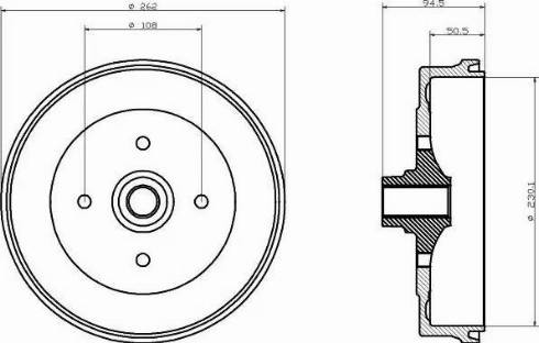 HELLA PAGID 8DT355301251 - Tambour de frein cwaw.fr