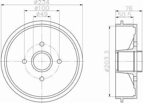 HELLA PAGID 8DT355302221 - Tambour de frein cwaw.fr