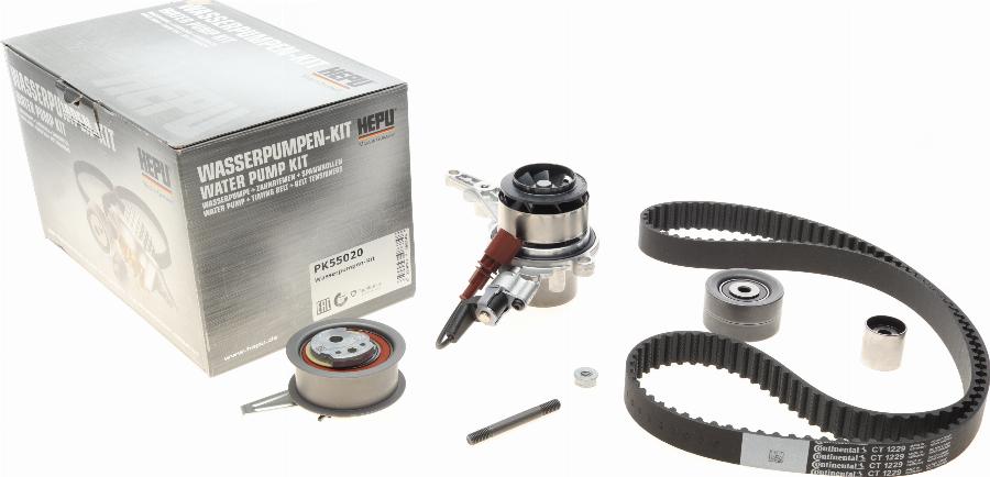 Hepu PK55020 - Pompe à eau + kit de courroie de distribution cwaw.fr