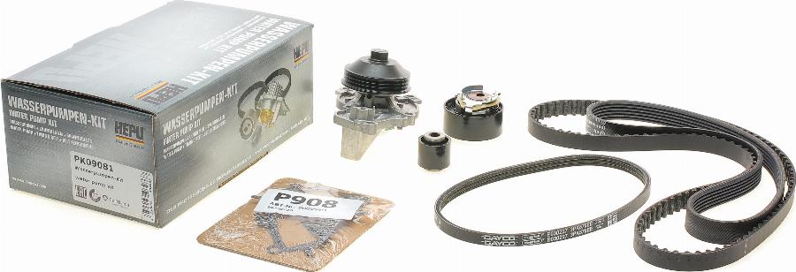 Hepu PK09081 - Pompe à eau + kit de courroie de distribution cwaw.fr