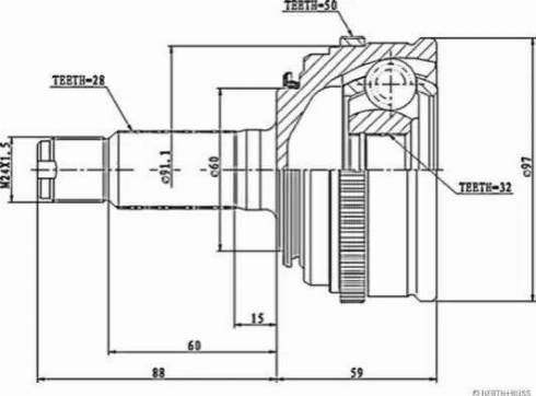 Herth+Buss Jakoparts J2824119 - Jeu de joints, arbre de transmission cwaw.fr