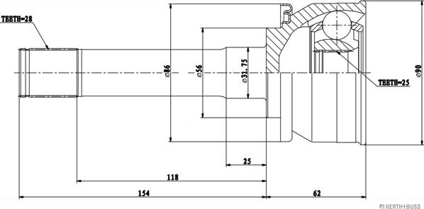 Herth+Buss Jakoparts J2825034 - Jeu de joints, arbre de transmission cwaw.fr