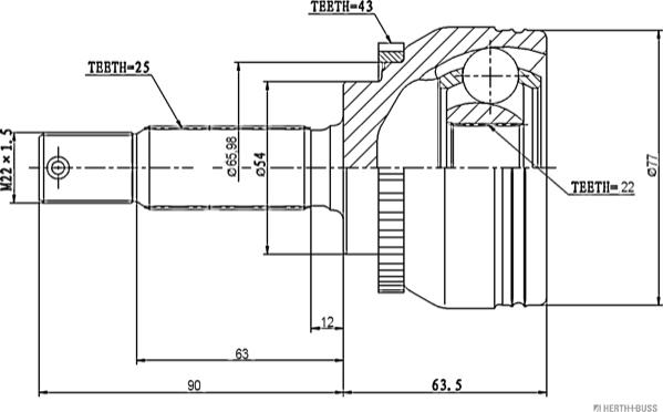 Herth+Buss Jakoparts J2825120 - Jeu de joints, arbre de transmission cwaw.fr