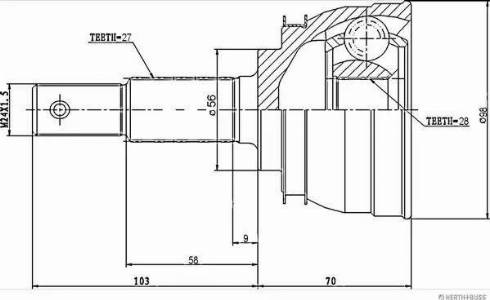 Herth+Buss Jakoparts J2821006 - Jeu de joints, arbre de transmission cwaw.fr