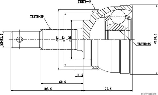 Herth+Buss Jakoparts J2821147 - Jeu de joints, arbre de transmission cwaw.fr