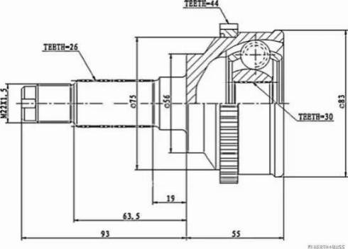 Herth+Buss Jakoparts J2823116 - Jeu de joints, arbre de transmission cwaw.fr