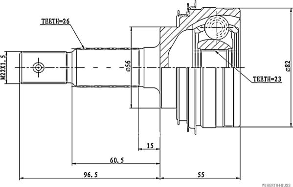 Herth+Buss Jakoparts J2822003 - Jeu de joints, arbre de transmission cwaw.fr