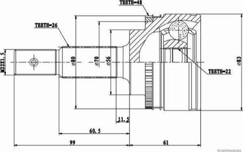 Herth+Buss Jakoparts J2822138 - Jeu de joints, arbre de transmission cwaw.fr