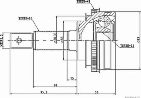 Herth+Buss Jakoparts J2822127 - Jeu de joints, arbre de transmission cwaw.fr