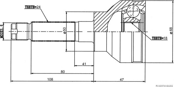 Herth+Buss Jakoparts J2827021 - Jeu de joints, arbre de transmission cwaw.fr