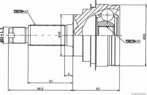 Herth+Buss Jakoparts J2827023 - Jeu de joints, arbre de transmission cwaw.fr