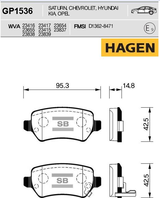 Hi-Q GP1536 - Kit de plaquettes de frein, frein à disque cwaw.fr