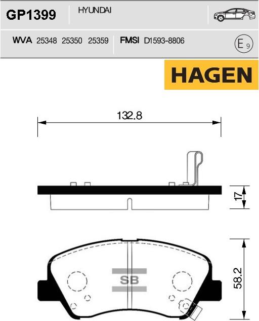 Hi-Q GP1399 - Kit de plaquettes de frein, frein à disque cwaw.fr