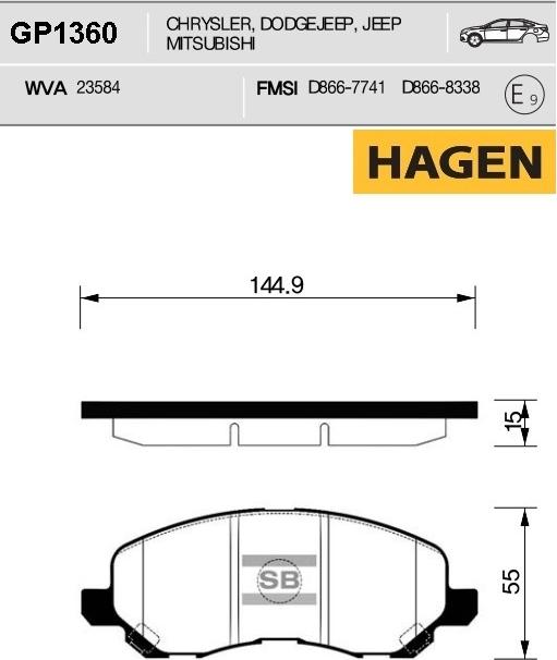 Hi-Q GP1360 - Kit de plaquettes de frein, frein à disque cwaw.fr