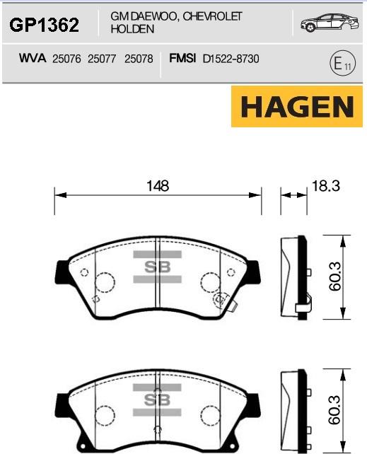 Hi-Q GP1362 - Kit de plaquettes de frein, frein à disque cwaw.fr