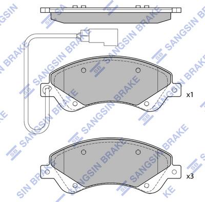 Hi-Q SP4403 - Kit de plaquettes de frein, frein à disque cwaw.fr