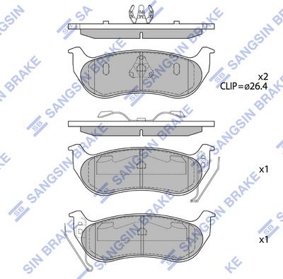 Hi-Q SP4167 - Kit de plaquettes de frein, frein à disque cwaw.fr