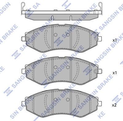 Hi-Q SP1918 - Kit de plaquettes de frein, frein à disque cwaw.fr