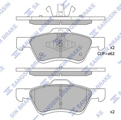 Hi-Q SP1497 - Kit de plaquettes de frein, frein à disque cwaw.fr