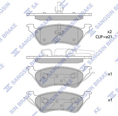 Hi-Q SP1441 - Kit de plaquettes de frein, frein à disque cwaw.fr