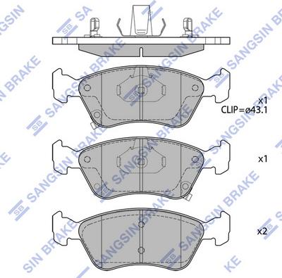 Hi-Q SP1597 - Kit de plaquettes de frein, frein à disque cwaw.fr