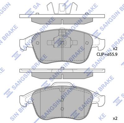 Hi-Q SP1516 - Kit de plaquettes de frein, frein à disque cwaw.fr